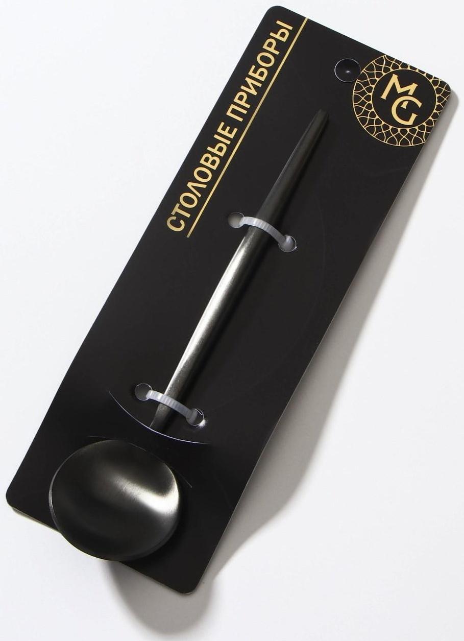 Ложка чайная из нержавеющей стали Magistro «Фолк», h=12,3 см, цвет чёрный