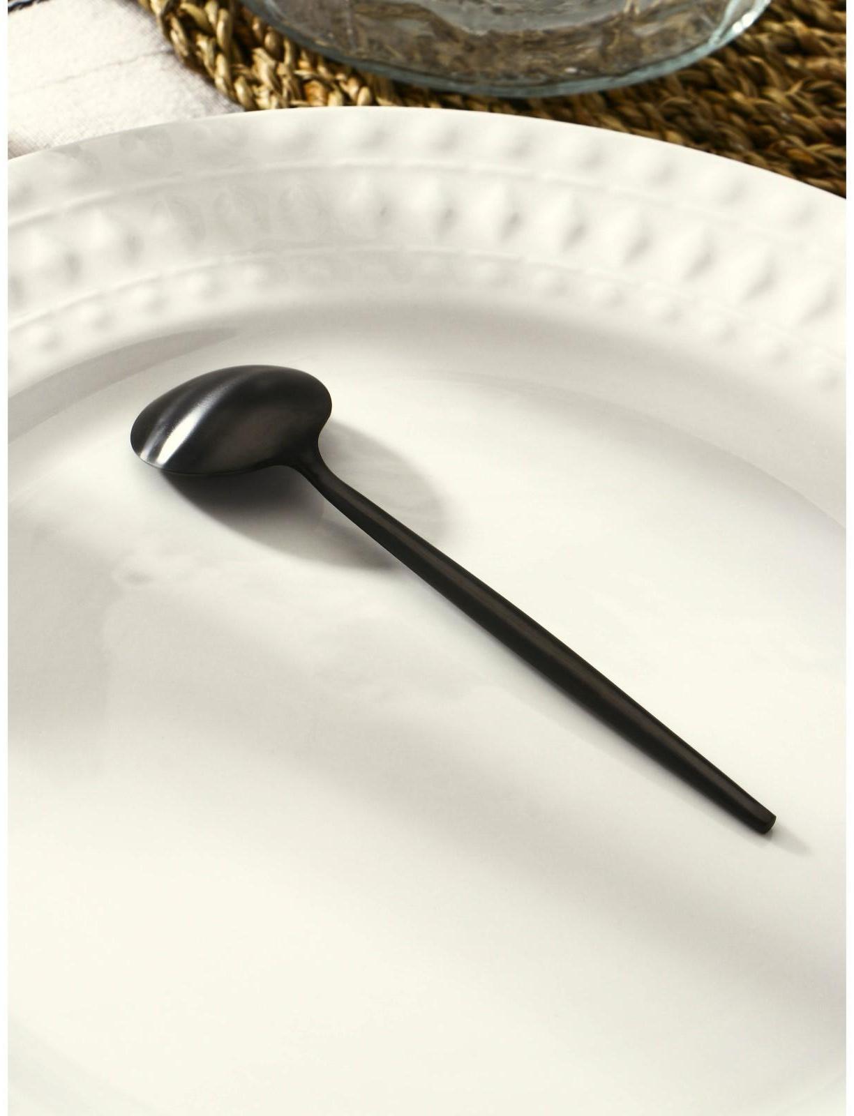 Ложка чайная из нержавеющей стали Magistro «Фолк», h=12,3 см, цвет чёрный