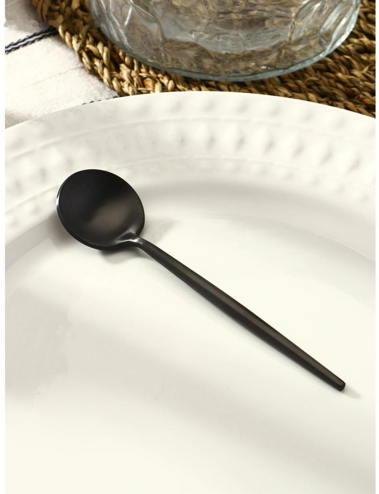 Ложка чайная из нержавеющей стали Magistro «Фолк», h=12,3 см, цвет чёрный