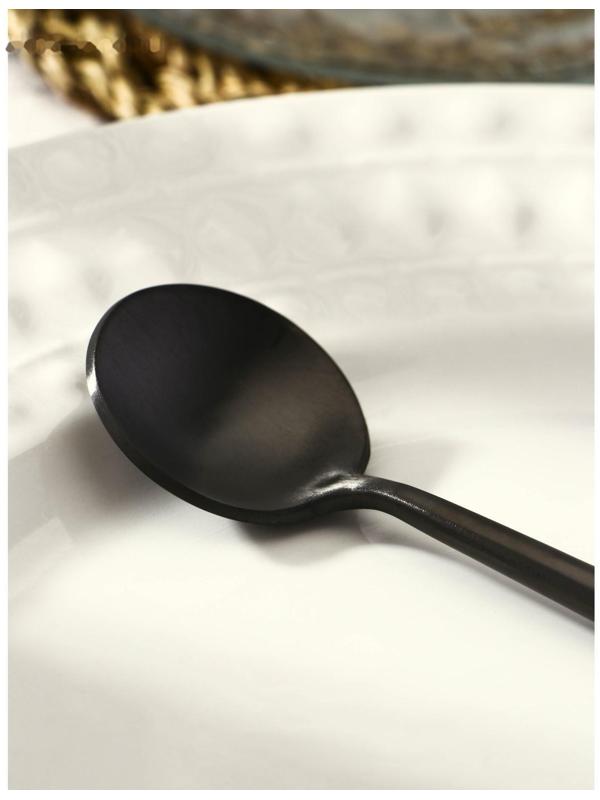 Ложка чайная из нержавеющей стали Magistro «Фолк», h=12,3 см, цвет чёрный