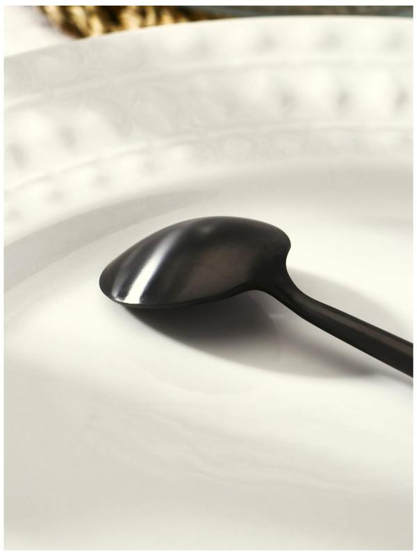 Ложка чайная из нержавеющей стали Magistro «Фолк», h=12,3 см, цвет чёрный