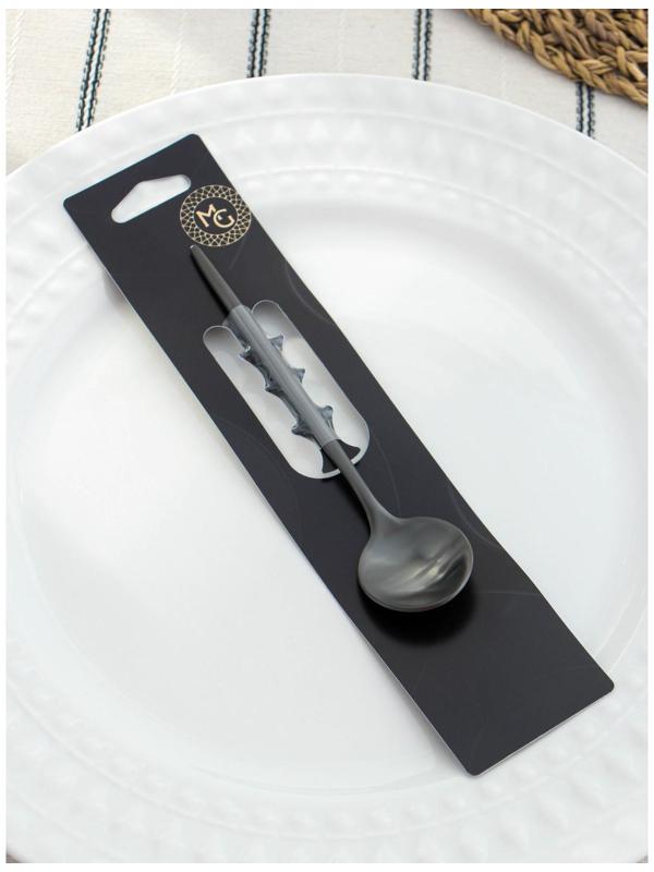 Ложка чайная из нержавеющей стали Magistro «Фолк», h=12,3 см, цвет чёрный