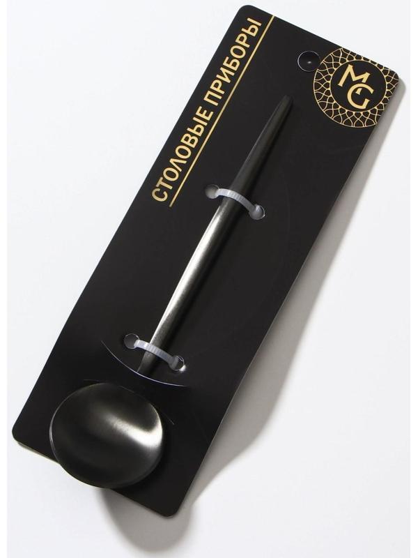 Ложка чайная из нержавеющей стали Magistro «Фолк», h=12,3 см, цвет чёрный