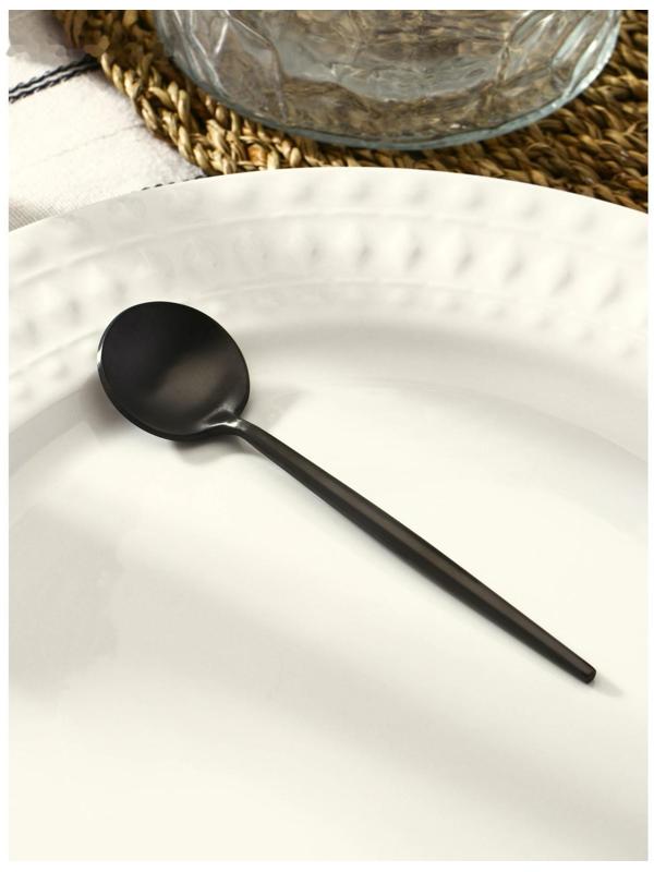 Ложка чайная из нержавеющей стали Magistro «Фолк», h=12,3 см, цвет чёрный