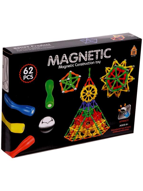 Конструктор магнитный, 62 детали