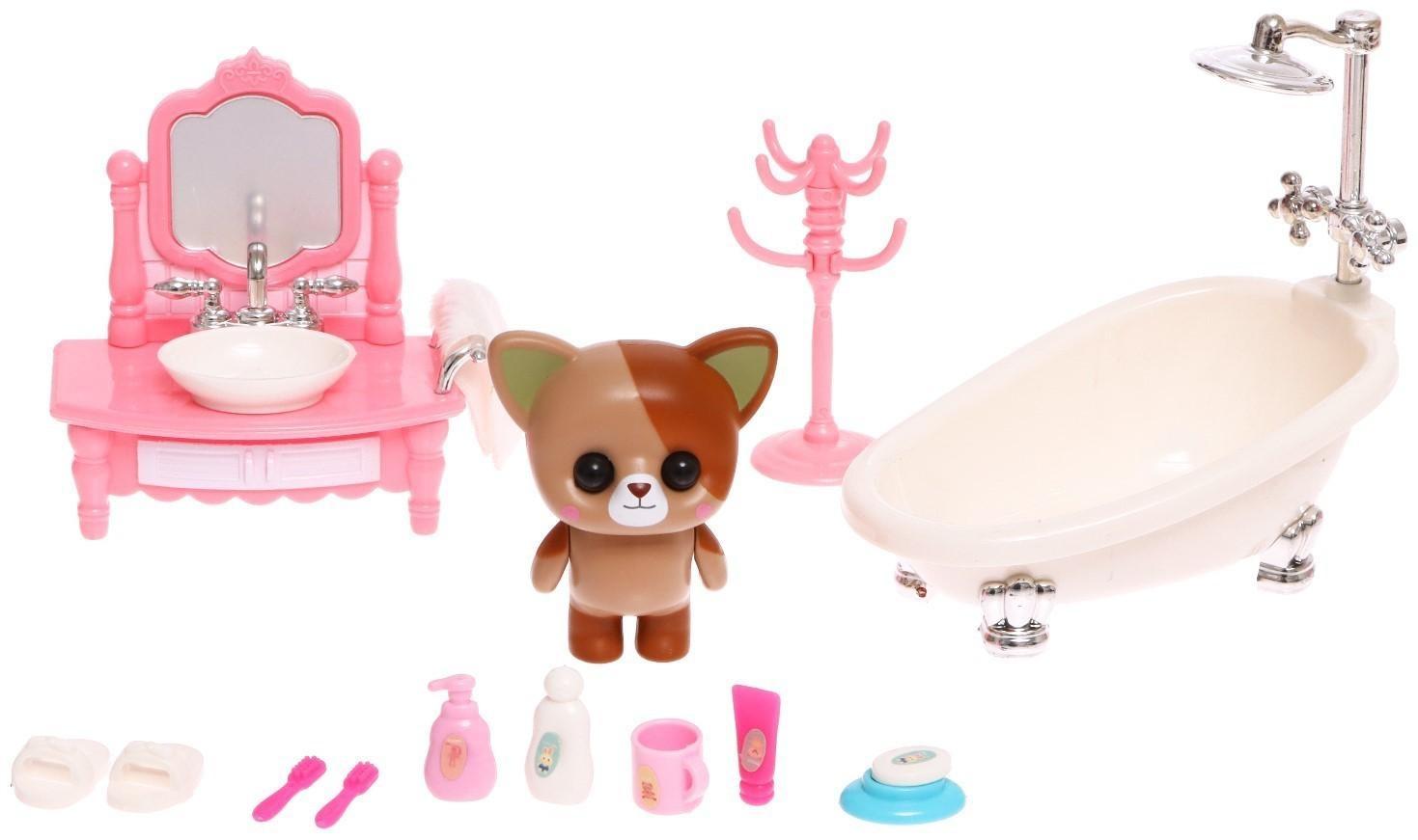 Набор игровой «Котик» с мебелью и аксессуарами, МИКС