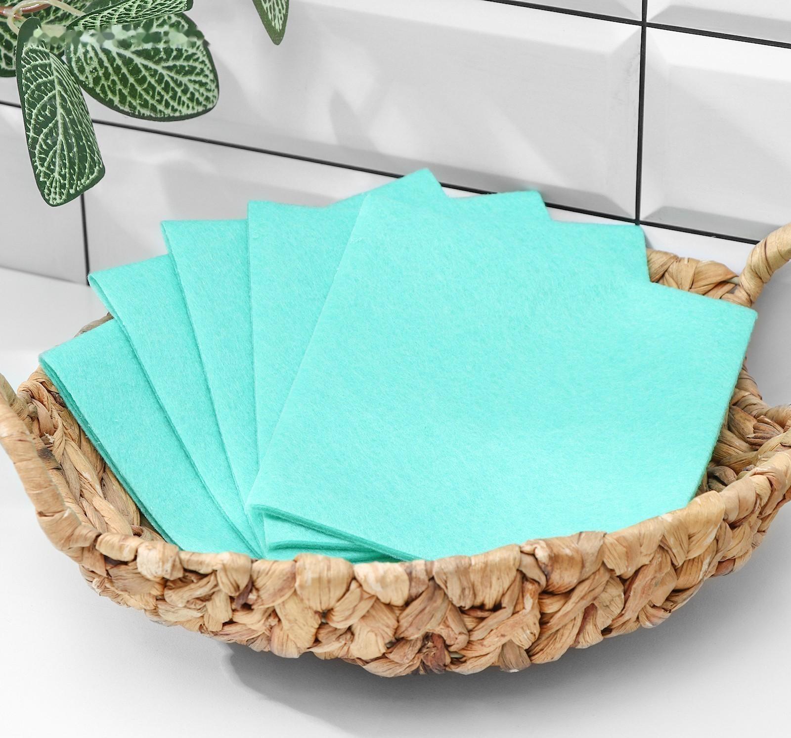 Салфетки вискозные универсальные Доляна, 30×30 см, 5 шт, цвет зелёный