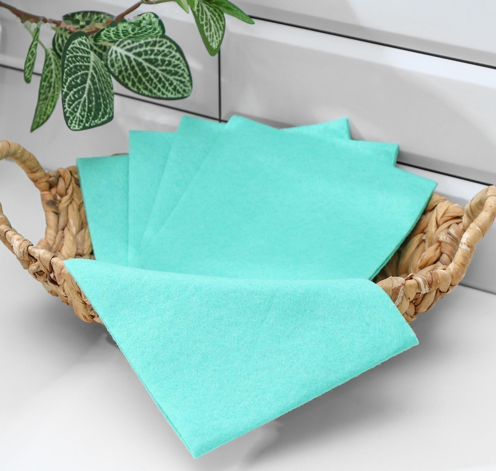 Салфетки вискозные универсальные Доляна, 30×30 см, 5 шт, цвет зелёный