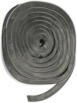 Уплотнитель щеточный самоклеящийся ТУНДРА, 9х15 мм, серый, 10 м.