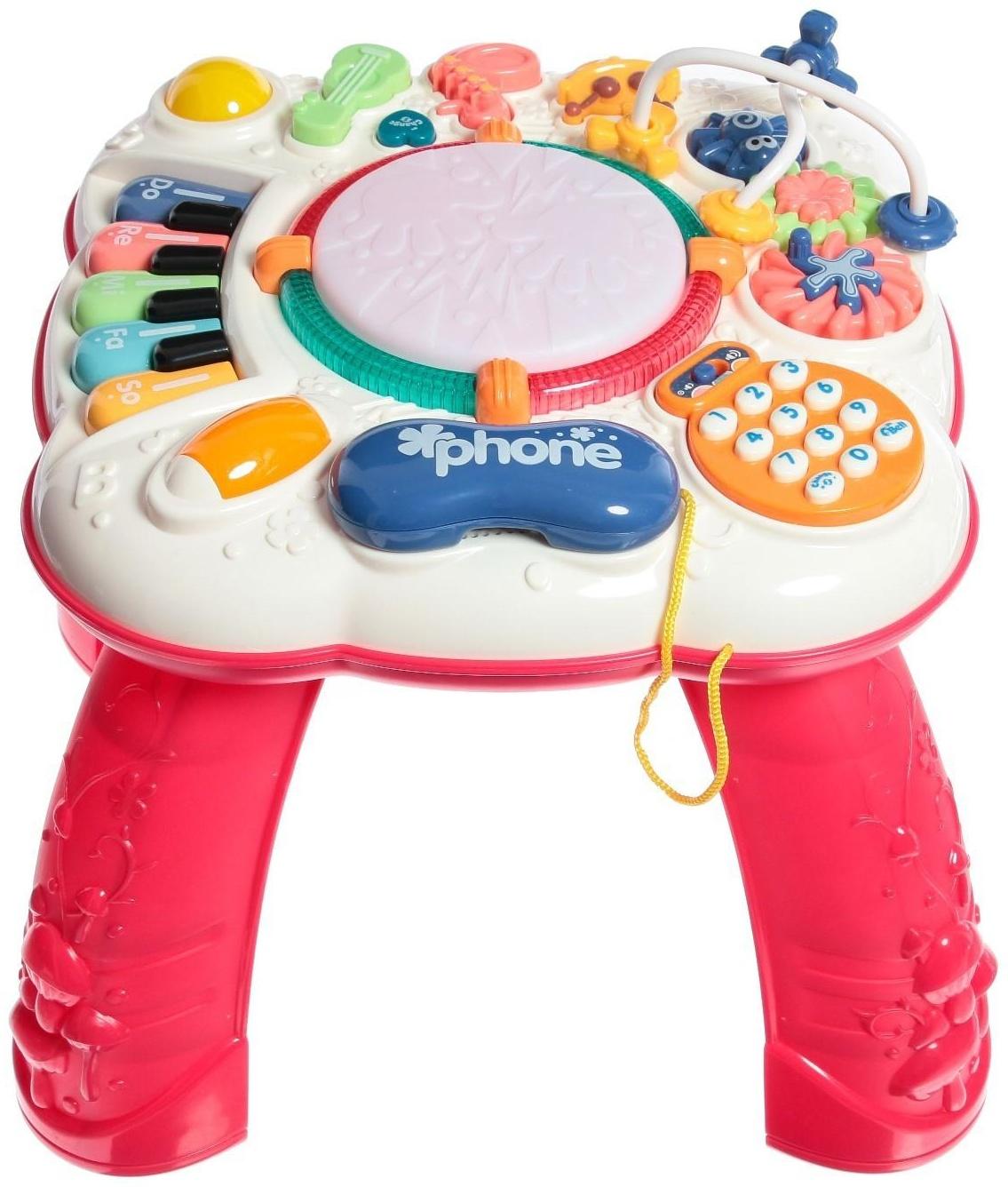Развивающий столик, световые и звуковые эффекты, цвет красный