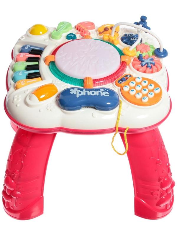 Развивающий столик, световые и звуковые эффекты, цвет красный