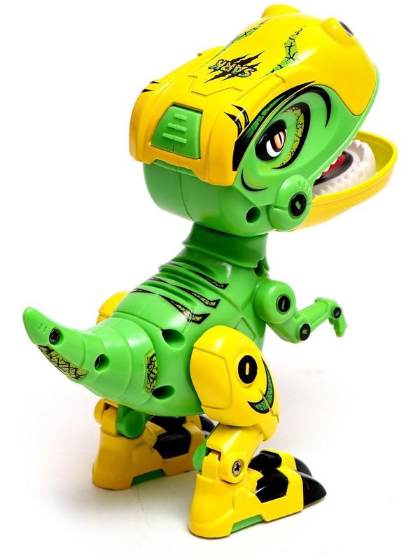 Робот «Динобот», реагирует на прикосновение, световые и звуковые эффекты, цвет зелёный