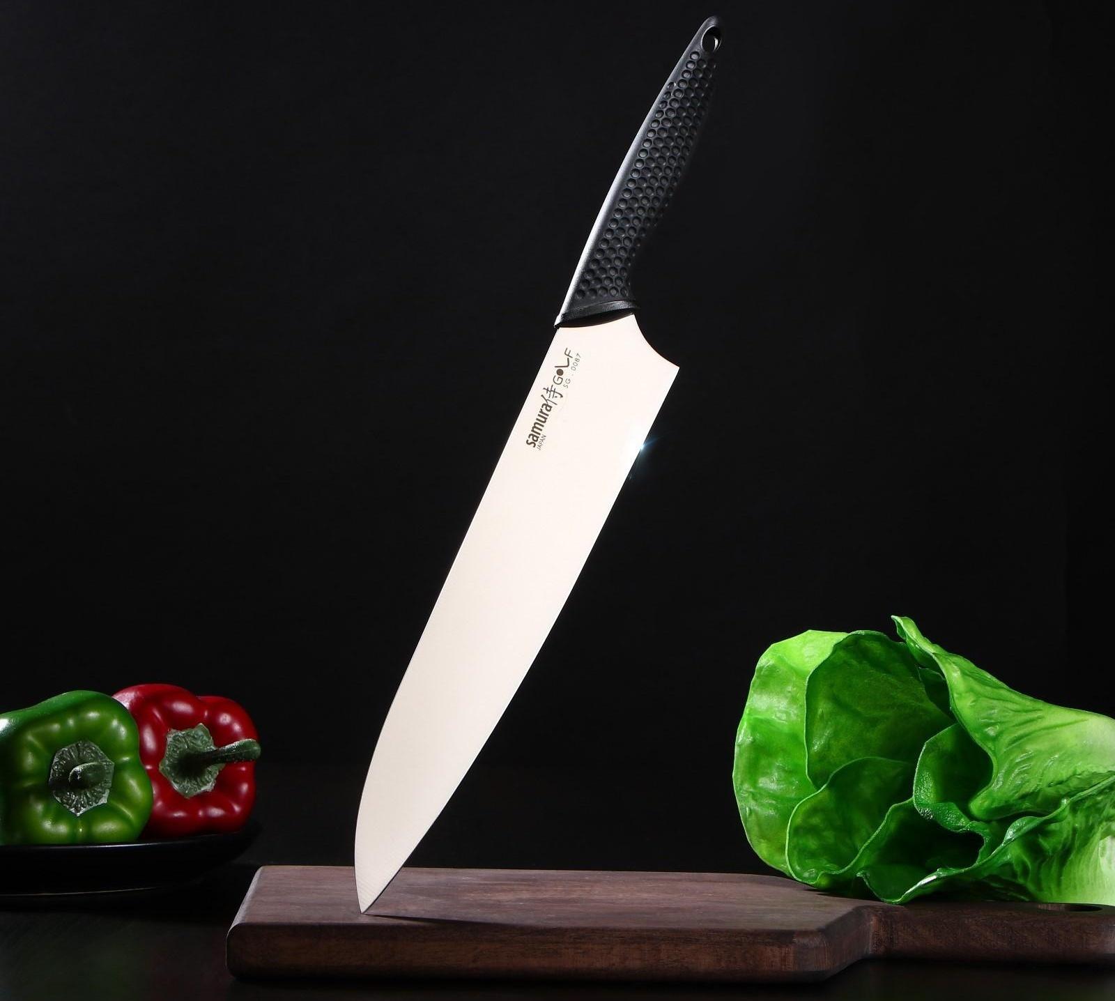 Нож кухонный Samura GOLF, шеф, лезвие 24 см, AUS-8