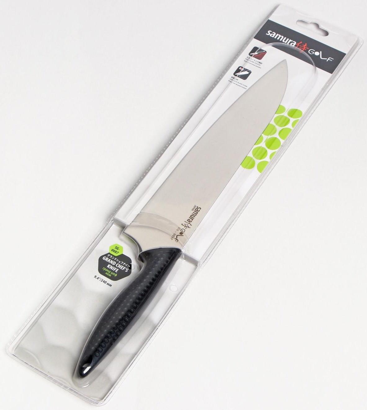 Нож кухонный Samura GOLF, шеф, лезвие 24 см, AUS-8