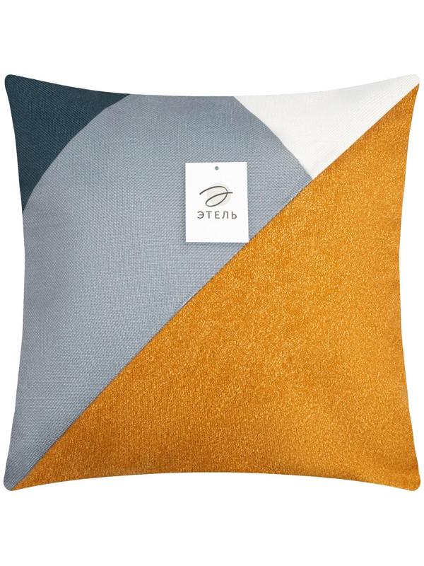 Наволочка декоративная Этель Геометрия цвет серый/желтый 45 х 45 см, 100% п/э