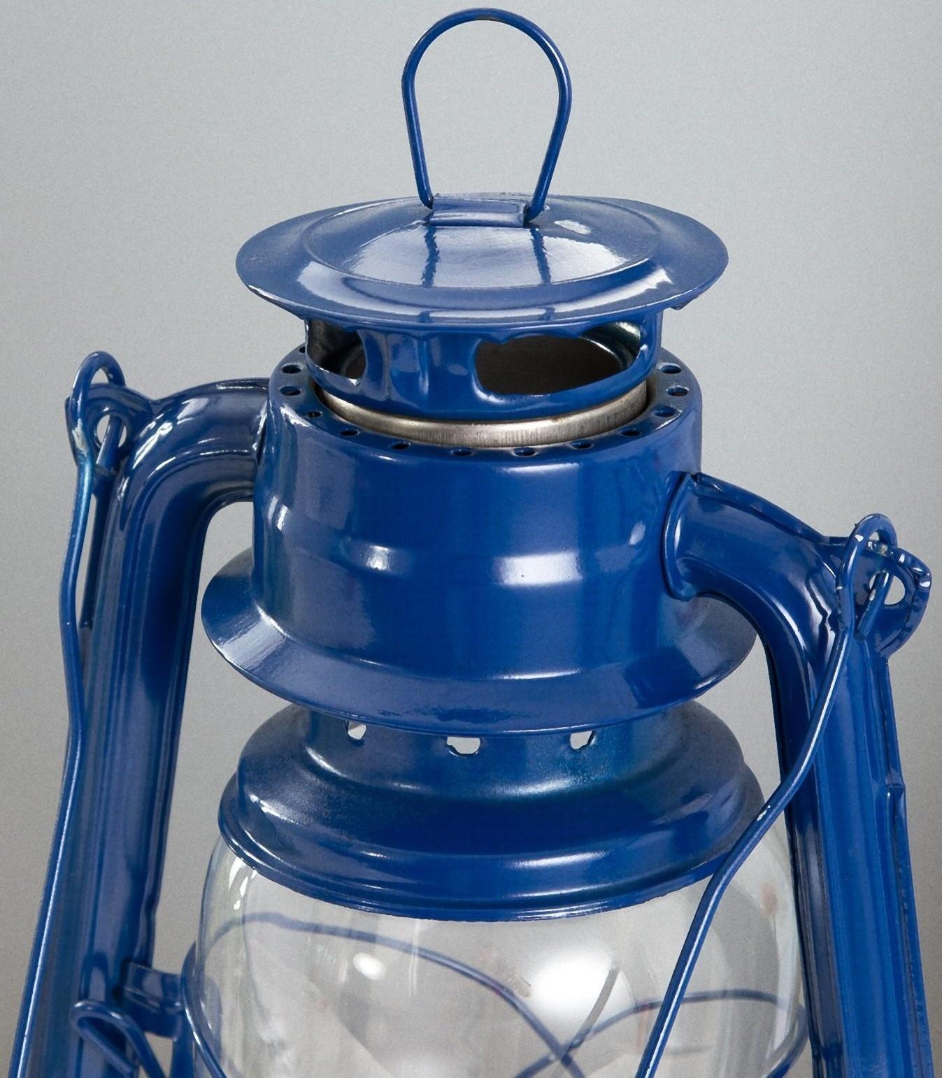 Керосиновая лампа декоративная синий 14х18х27,5 см