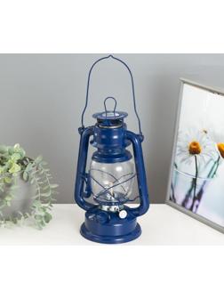 Керосиновая лампа декоративная синий 14х18х27,5 см
