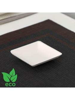 Форма для фуршетов «Каре», 33 мл, 6,5×6,5×1,2 см, сахарный тростник, 50 шт в упаковке, цвет белый