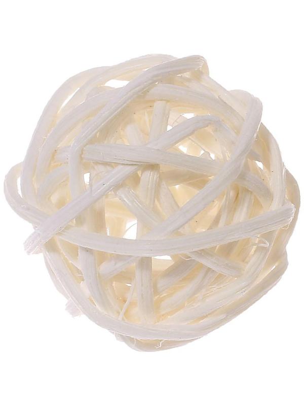 Шар декоративный из лианы, набор 5 шт., размер 1 шт. — 3 см, цвет белый