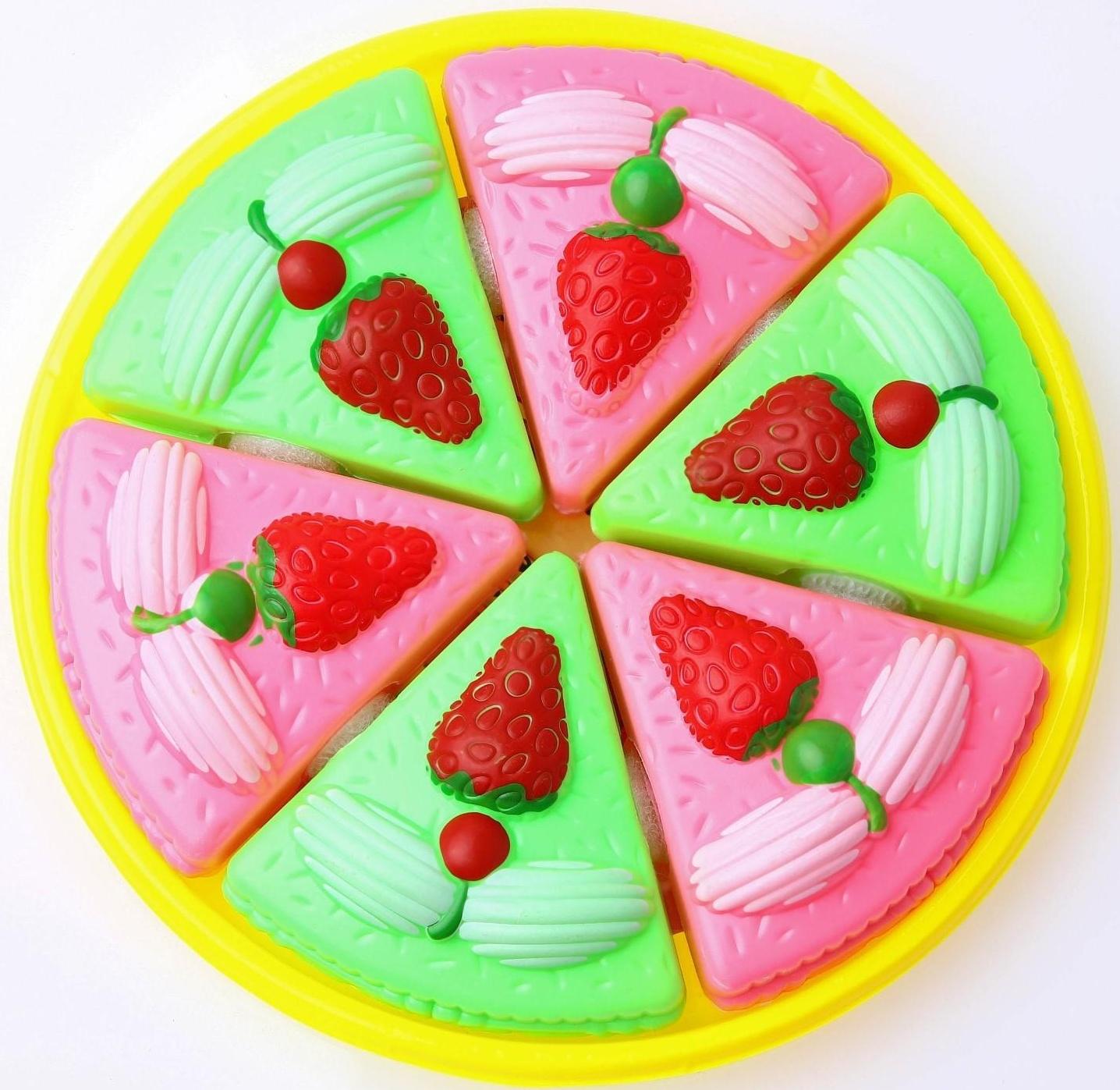 Игровой набор «Чаепитие», Минни Маус, тортик и фрукты на липучках