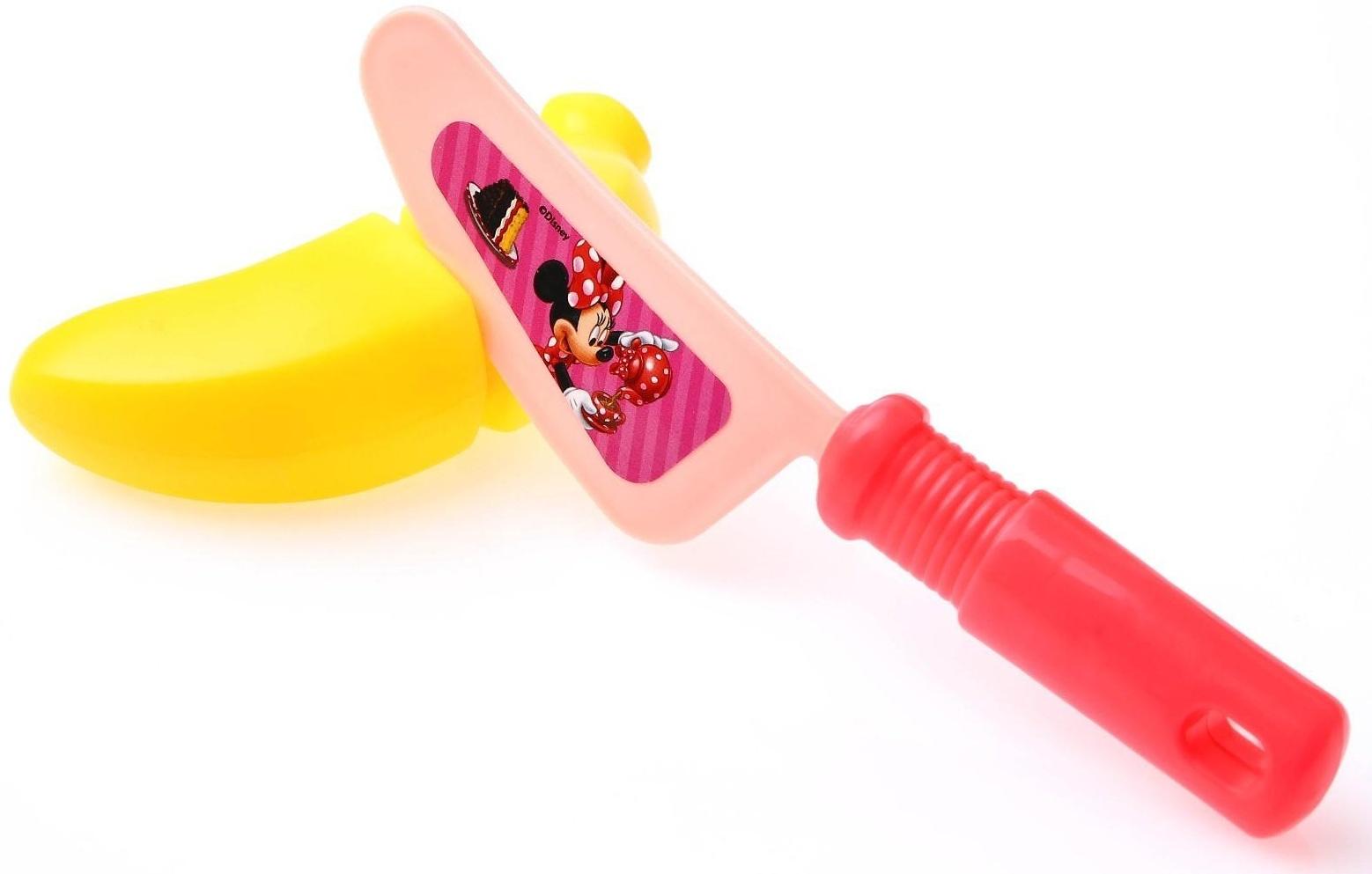 Игровой набор «Чаепитие», Минни Маус, тортик и фрукты на липучках