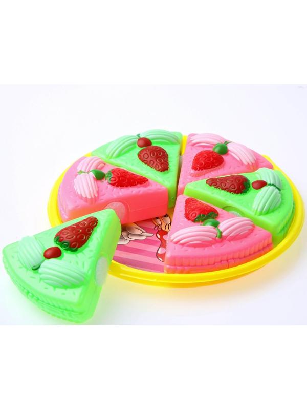 Игровой набор «Чаепитие», Минни Маус, тортик и фрукты на липучках