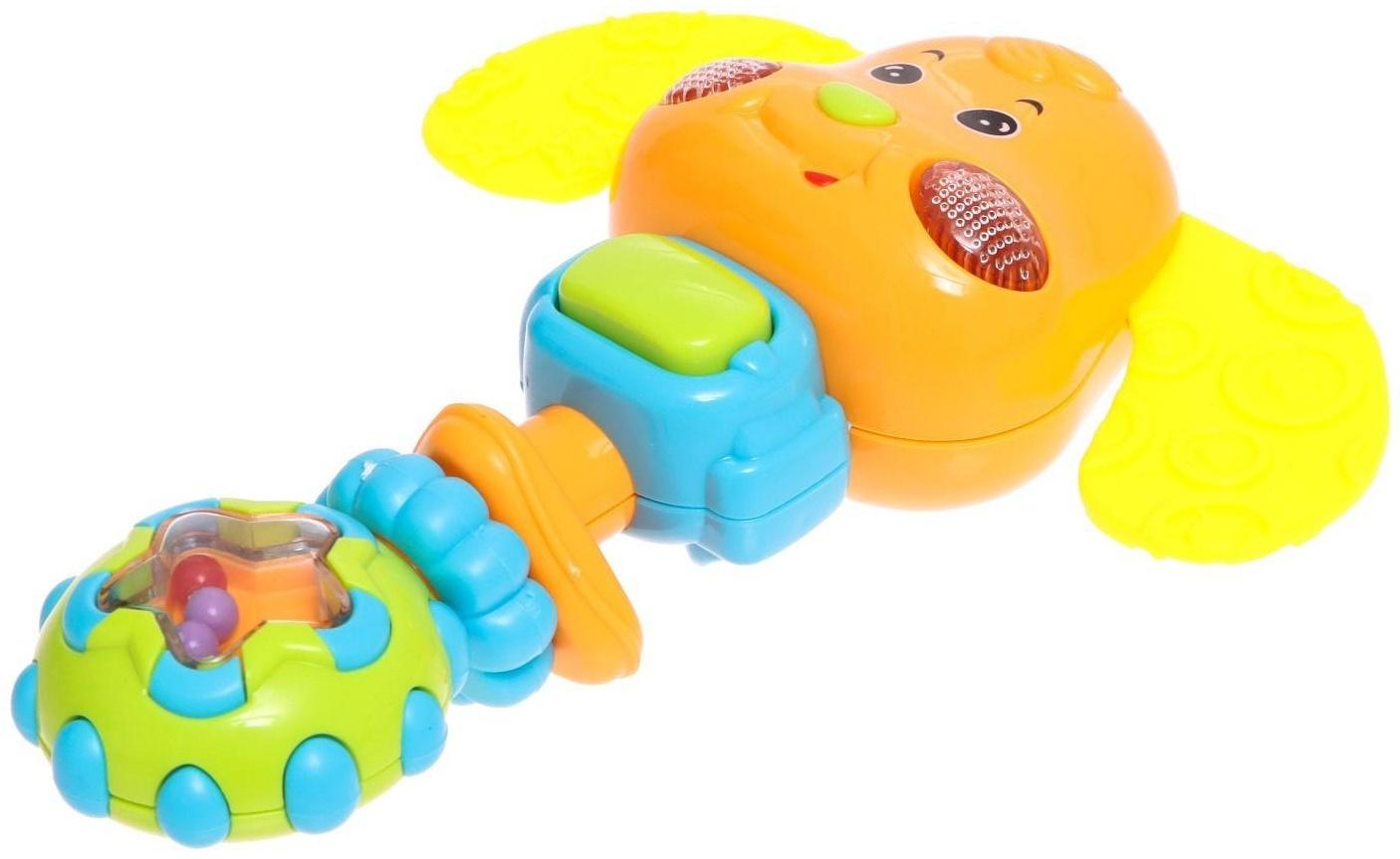 Музыкальная погремушка звук, свет, цвета МИКС