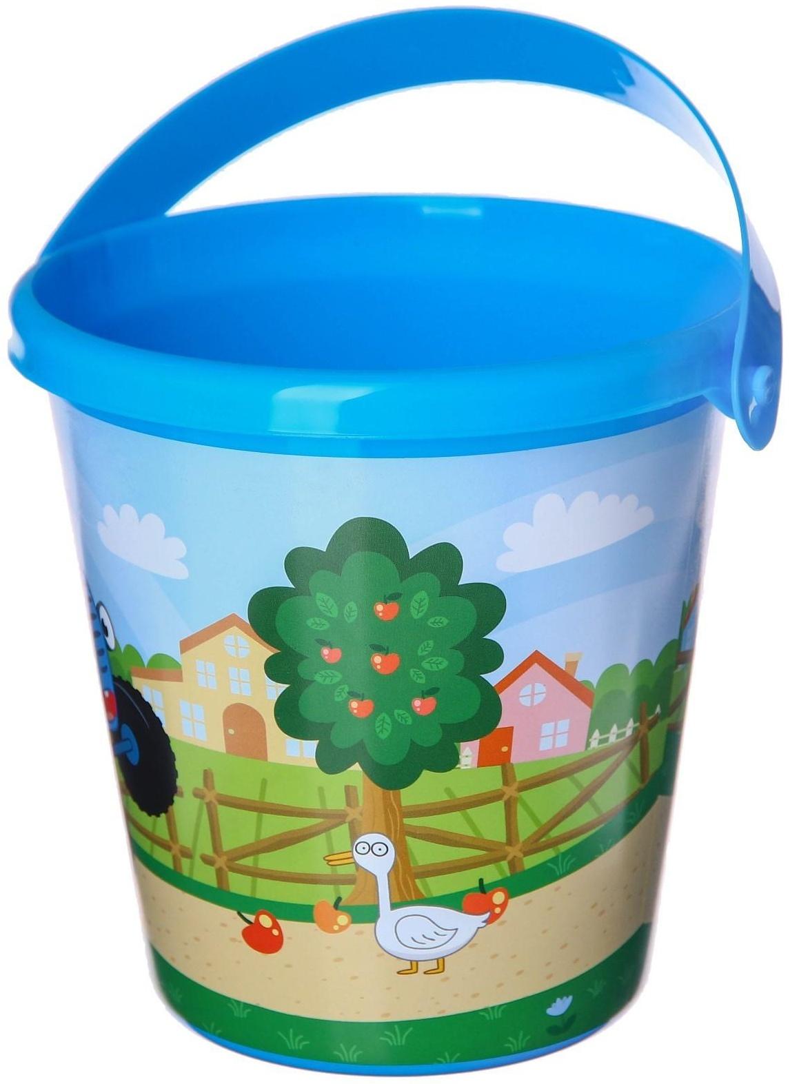 Ведро для игры с песком, Синий трактор, 1 л