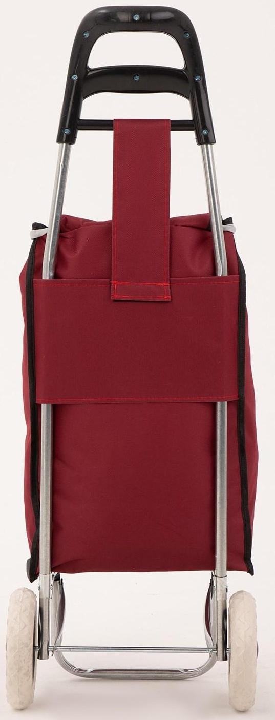Сумка хозяйственная на тележке, отдел на шнурке, нагрузка до 40 кг, цвет бордовый