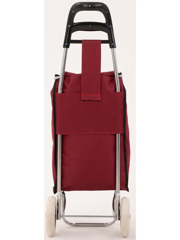 Сумка хозяйственная на тележке, отдел на шнурке, нагрузка до 40 кг, цвет бордовый