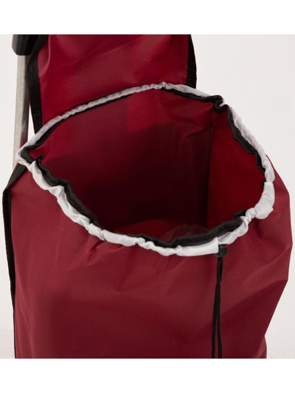 Сумка хозяйственная на тележке, отдел на шнурке, нагрузка до 40 кг, цвет бордовый