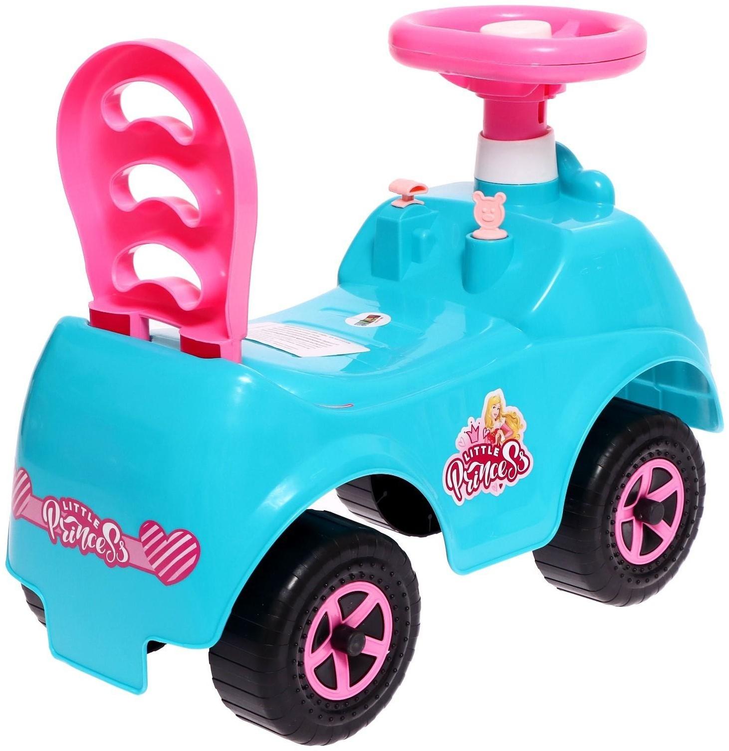 Машина-каталка Selena «Принцесса», с клаксоном, цвет аква
