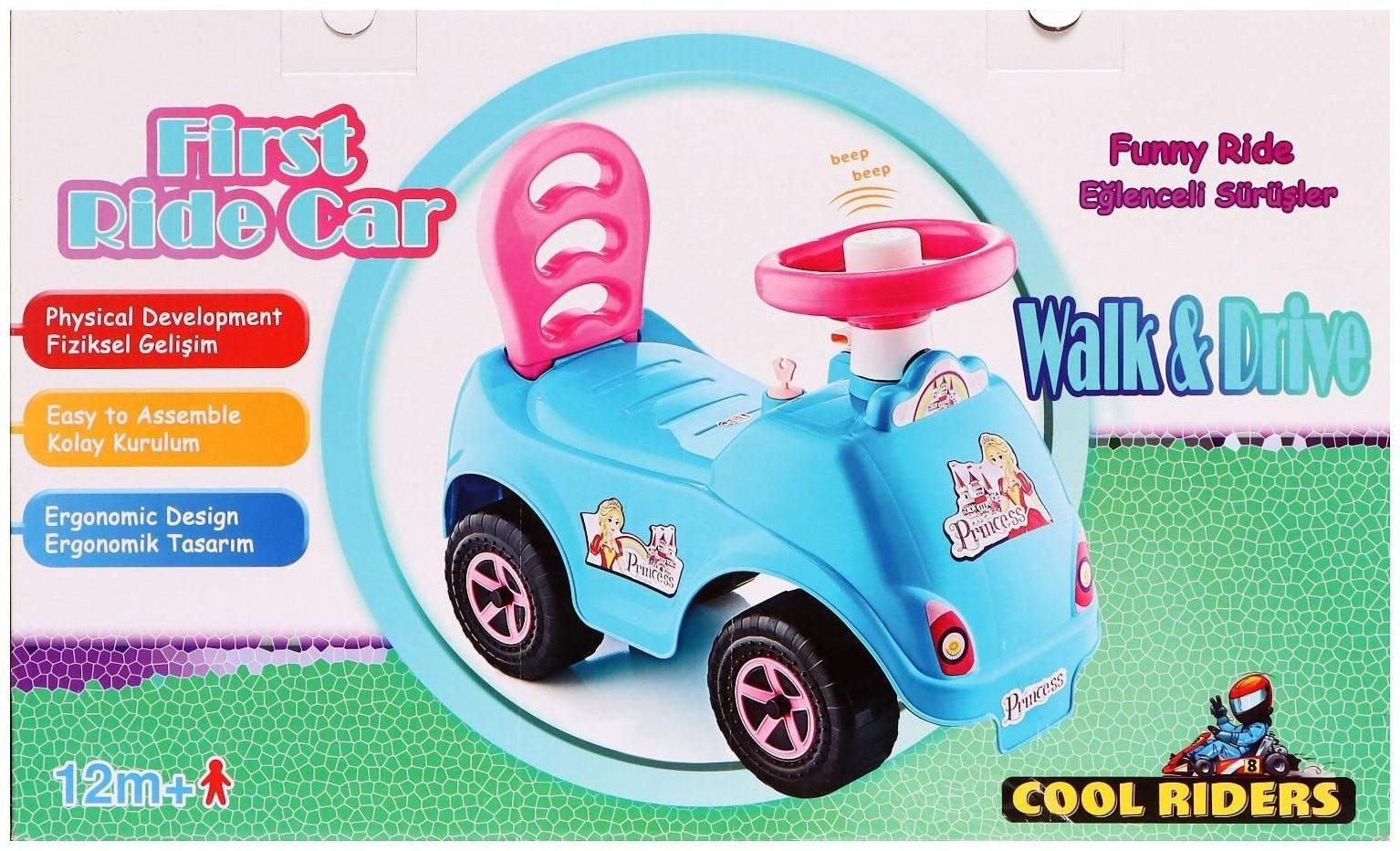 Машина-каталка Selena «Принцесса», с клаксоном, цвет аква