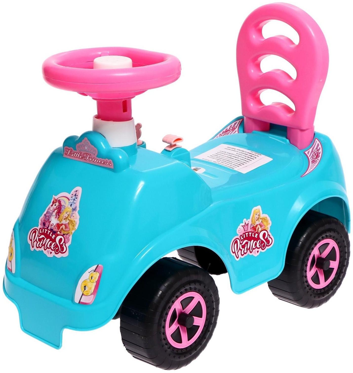 Машина-каталка Selena «Принцесса», с клаксоном, цвет аква