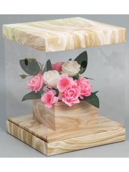 Коробка для цветов с вазой и PVC окнами складная «Дерево», 23 х 30 х 23 см