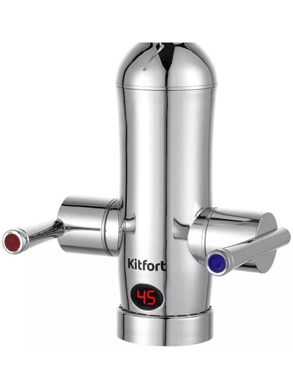 Водонагреватель Kitfort КТ-4030, проточный, 3300 Вт, 6 л/мин, серебристый