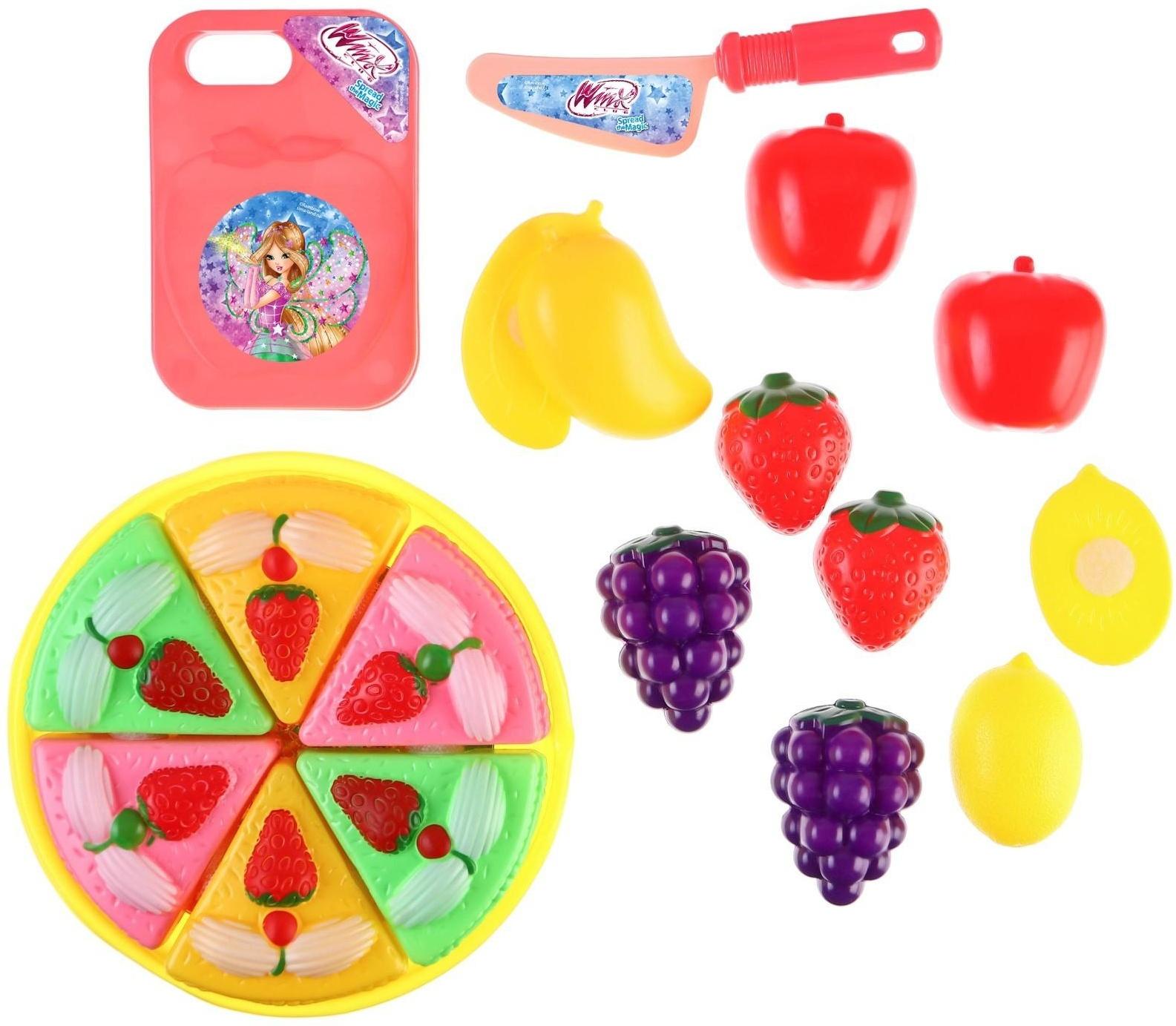 Игровой набор «Чаепитие», WINX, тортик и фрукты на липучках