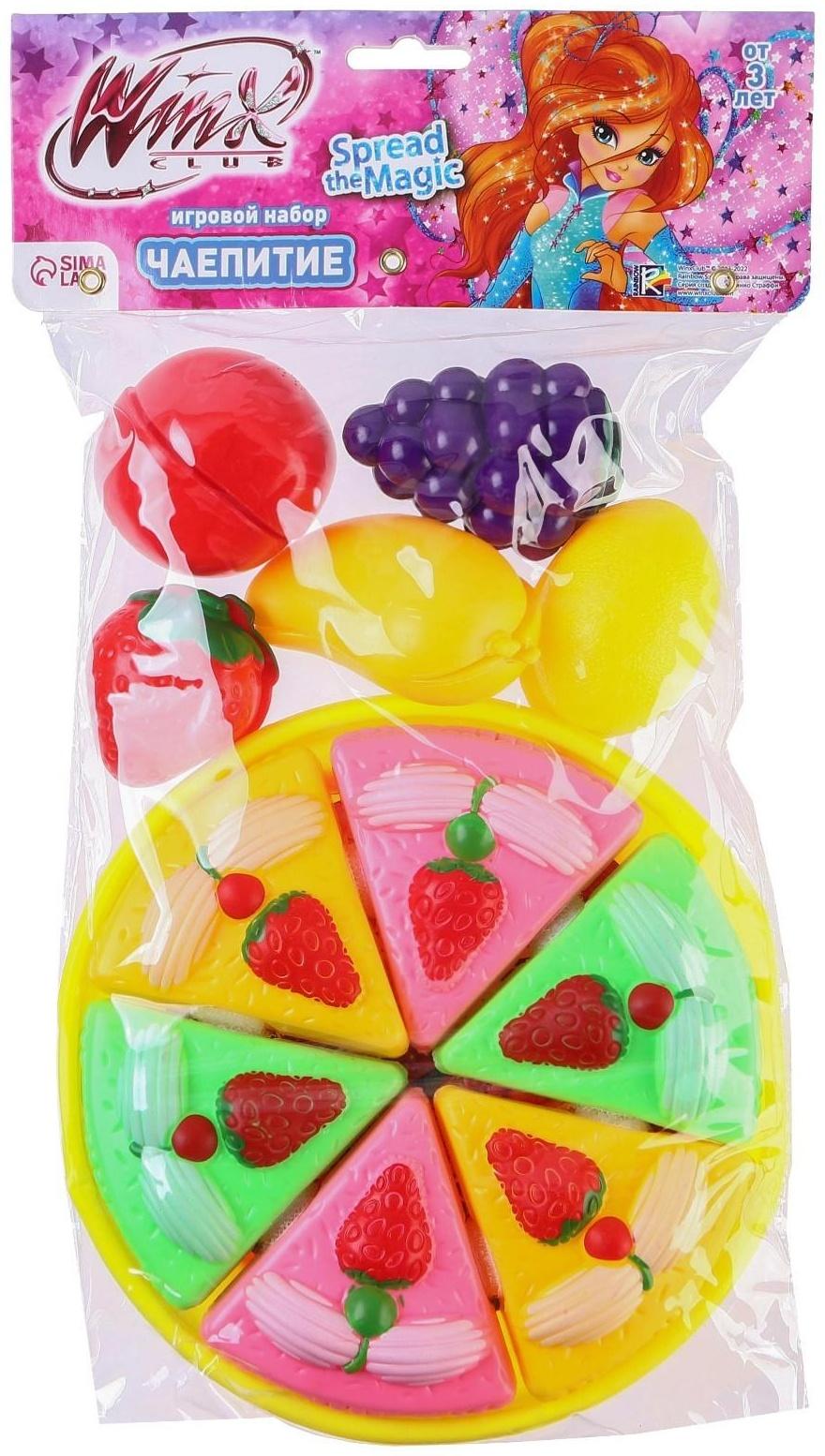 Игровой набор «Чаепитие», WINX, тортик и фрукты на липучках