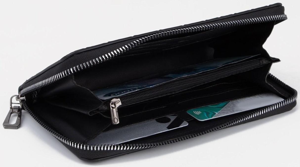 Портмоне на молнии, цвет чёрный