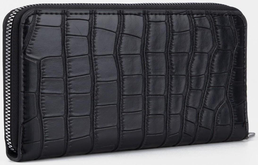 Портмоне на молнии, цвет чёрный