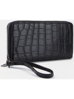 Портмоне на молнии, цвет чёрный