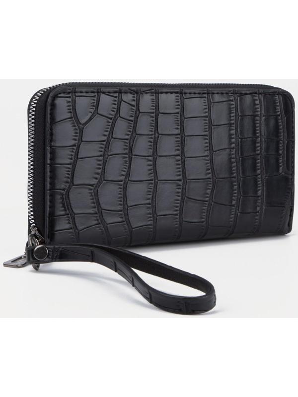 Портмоне на молнии, цвет чёрный