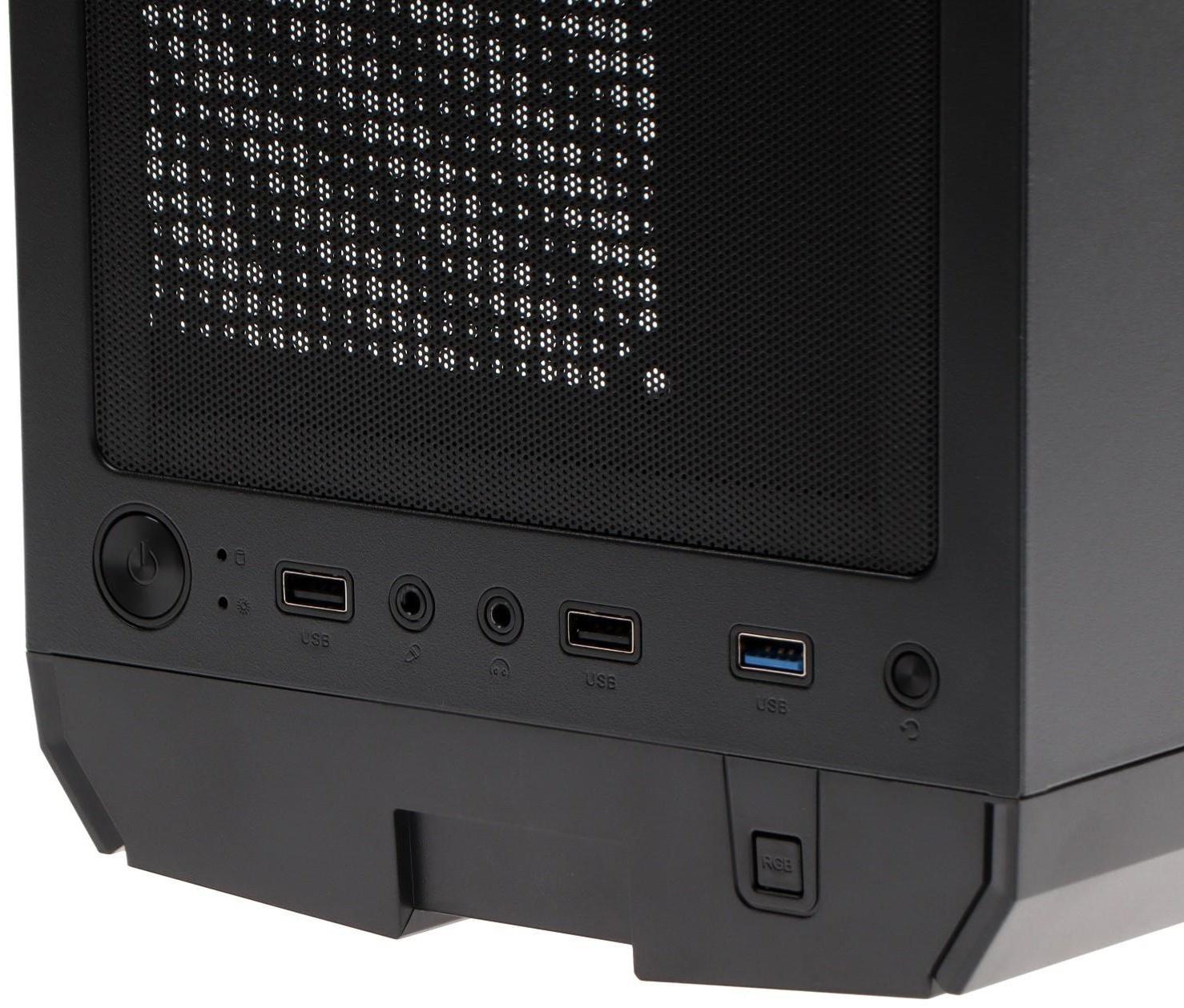 Корпус ExeGate Miditower EVO-5020, без БП, ATX, 2хUSB 2.0, 1хUSB 3.0, подсветка, чёрный