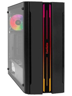 Корпус ExeGate Miditower EVO-5020, без БП, ATX, 2хUSB 2.0, 1хUSB 3.0, подсветка, чёрный