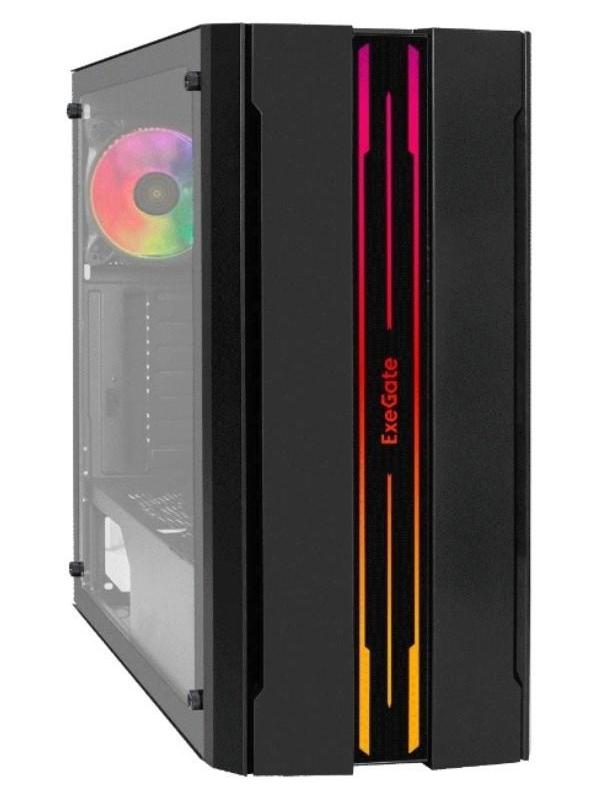 Корпус ExeGate Miditower EVO-5020, без БП, ATX, 2хUSB 2.0, 1хUSB 3.0, подсветка, чёрный