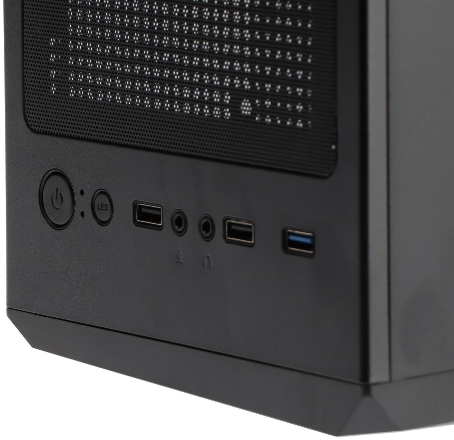 Корпус ExeGate Miditower EVO-8225, без БП, ATX, 2хUSB 2.0, 1хUSB 3.0, подсветка, чёрный