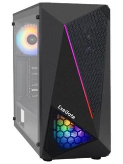 Корпус ExeGate Miditower EVO-8225, без БП, ATX, 2хUSB 2.0, 1хUSB 3.0, подсветка, чёрный