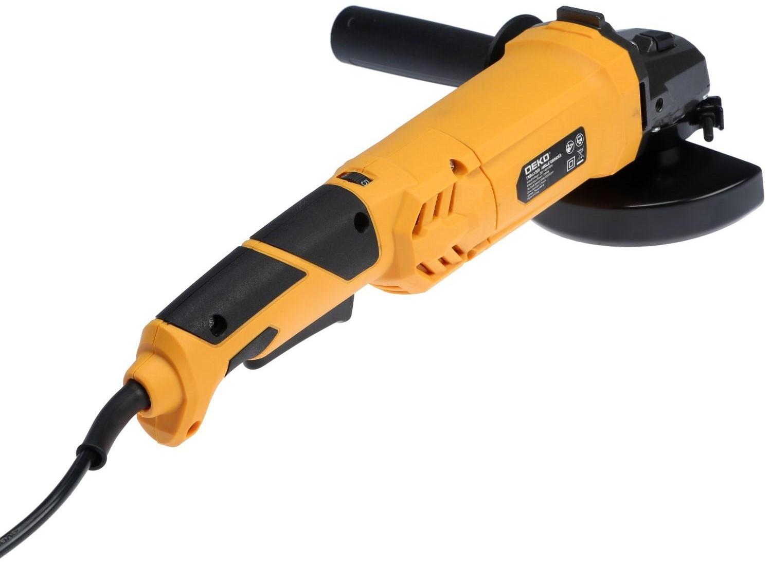 Угловая шлифмашина DEKO DKAG1500, 1500 Вт, 125 мм, 3000-12000 об/мин, регулировка скорости
