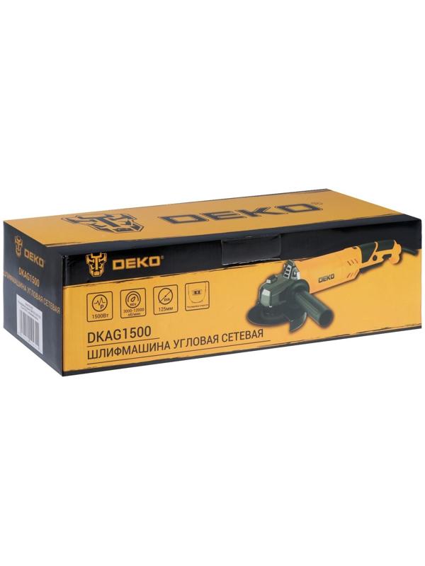 Угловая шлифмашина DEKO DKAG1500, 1500 Вт, 125 мм, 3000-12000 об/мин, регулировка скорости