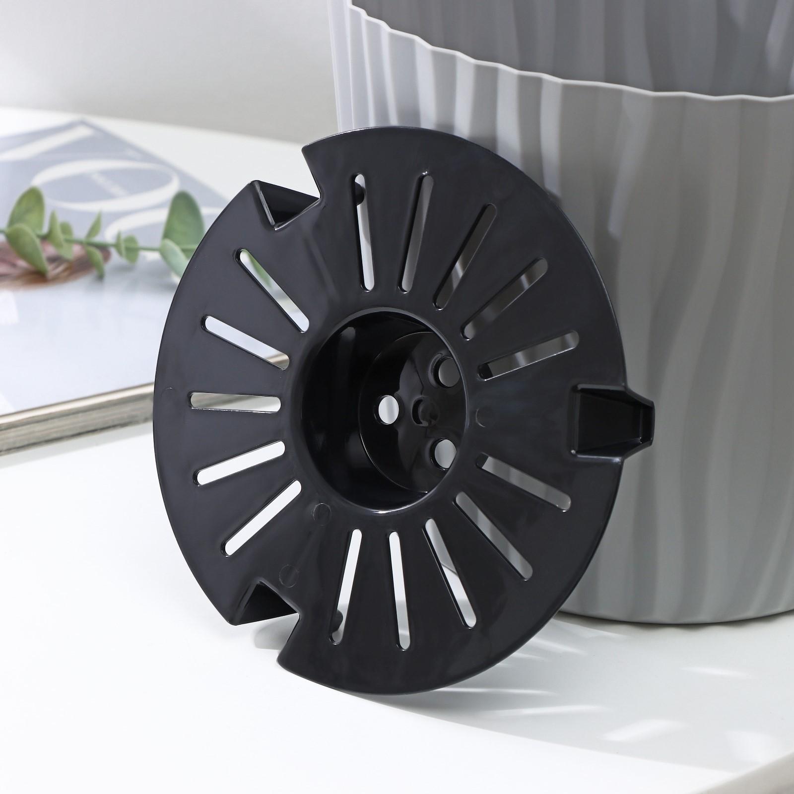 Кашпо для цветов со вставкой «Волна», 4 л, d=20 см, h=17 см, цвет серый